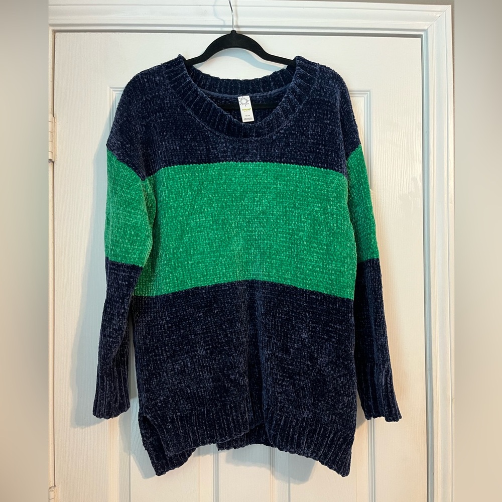 Offline By Aerie Chenille Striped Oversized Slouchy Off The shoulder Sweater - Picture 3 of 6